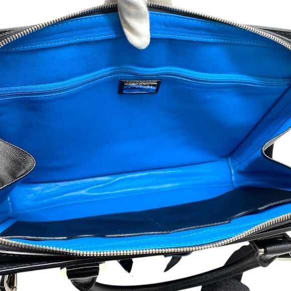 Bvlgari Business Bag Briefcase Document Purse Handbag 2WAY PVC Leather Black - Picture 5 of 10